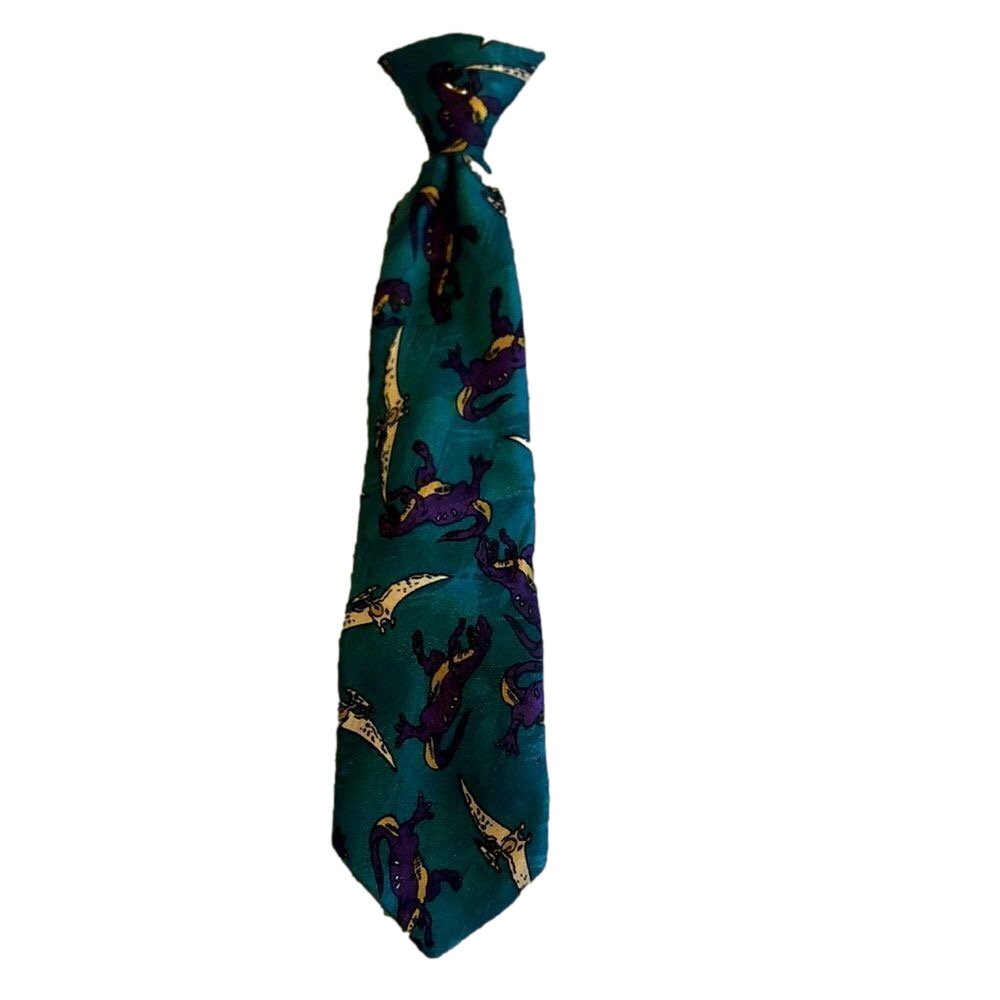 Boys Van Heusen Dinosaur clip on tie for little boys 12 1/2” long Preworn